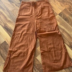 Cropped flare rust orange pants